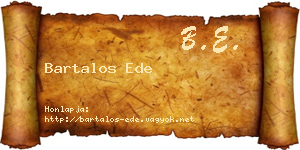 Bartalos Ede névjegykártya
